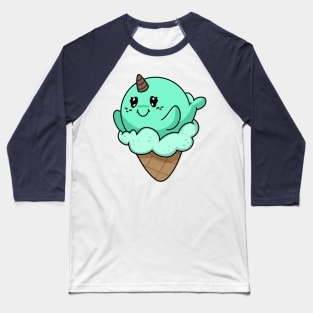 Narwhal Ice Cream (Mint Flavor) Baseball T-Shirt